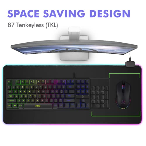 EvoFox Fireblade Gaming Wired Keyboard with LED Backlit, 19 Anti-Ghosting Keys and Windows Lock Key (TKL)