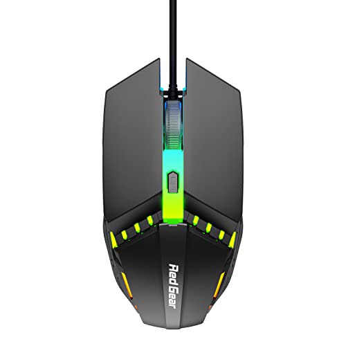 Redgear A-10 Wired Gaming Mouse with RGB LED, Lightweight and Durable Design, DPI Upto 2400, Black