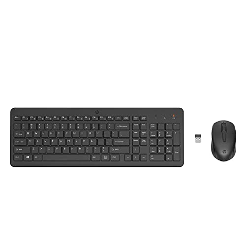 HP 330 Wireless Black Keyboard & Mouse Set with Numeric Keypad, 24GHz Wireless Connection and 1600 DPI