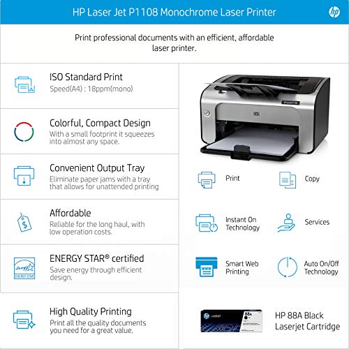 HP Laserjet P1108 Single Function Monochrome Laser Printer