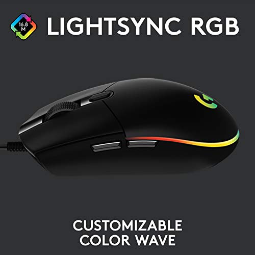 Logitech G102 USB Light Sync Gaming Mouse with Customizable RGB Lighting