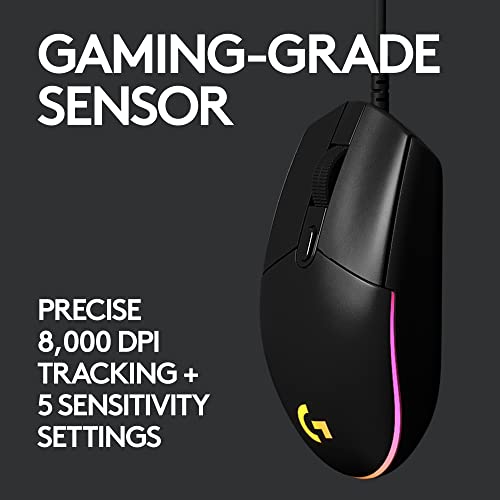 Logitech G102 USB Light Sync Gaming Mouse with Customizable RGB Lighting