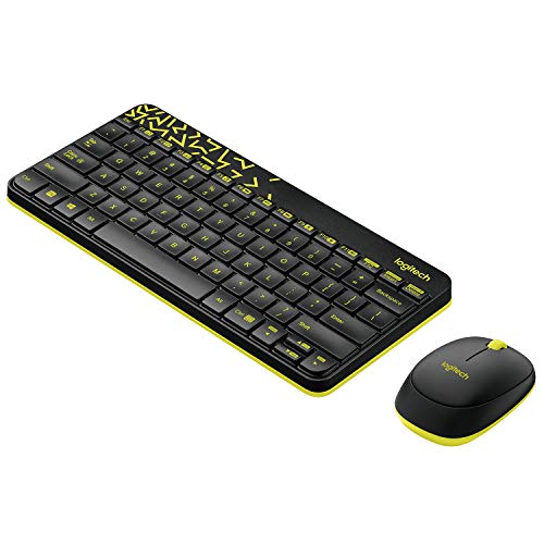 Logitech MK240 Nano Wireless USB Keyboard and Mouse Set, 12 Function Keys 24GHz Wireless, 1000DPI