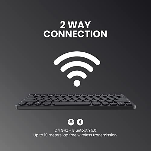Portronics Bubble Multimedia Wireless Keyboard 24 GHz & Bluetooth 50 Connectivity