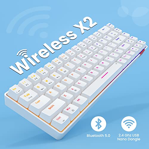 Portronics Hydra 10 Mechanical Wireless Gaming Keyboard with Bluetooth 50 and 24 GHz, RGB Lights 168 Million Colors