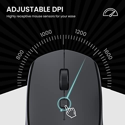Portronics Toad 23 Wireless Optical Mouse with 24GHz, USB Nano Dongle, Optical Orientation, Click Wheel, Adjustable DPI
