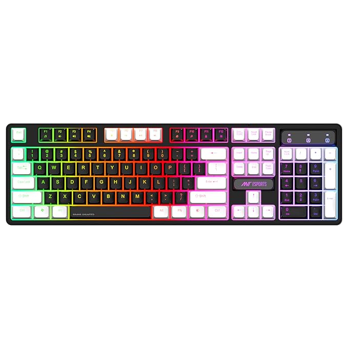 Ant Esports MK1400 Pro Backlit Membrane Wired Gaming Keyboard with Mixed Colour Lighting