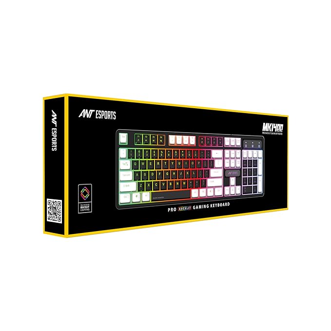 Ant Esports MK1400 Pro Backlit Membrane Wired Gaming Keyboard with Mixed Colour Lighting