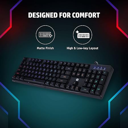 HP K300 Backlit Membrane Wired Gaming Keyboard