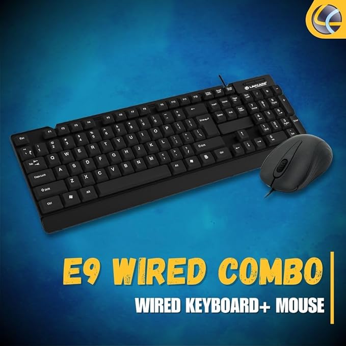 Lapcare E9 Wired Keyboard and Mouse Set with Adjustable Bracket