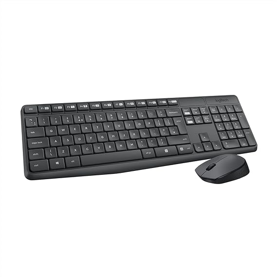 Logitech Mk235 Wireless Keyboard And Mouse Set For Windows | Black