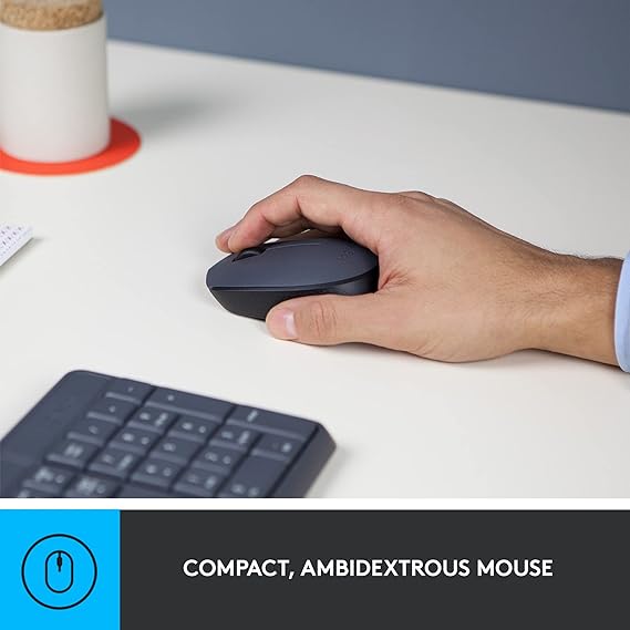 Logitech Mk235 Wireless Keyboard And Mouse Set For Windows | Black