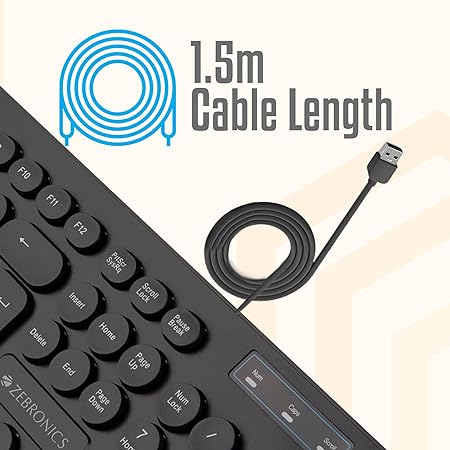 ZEBRONICS K24 USB Keyboard with Long Life 8 Million Keystrokes