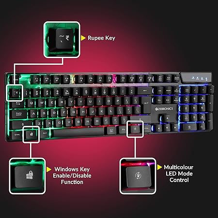 Zebronics War Gaming Keyboard and Mouse Combo
