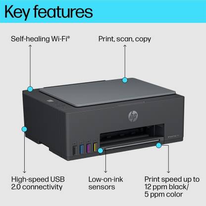 HP Smart Tank 581 All-in-one WiFi Colour Printer with 2 Extra Black Ink Bottles