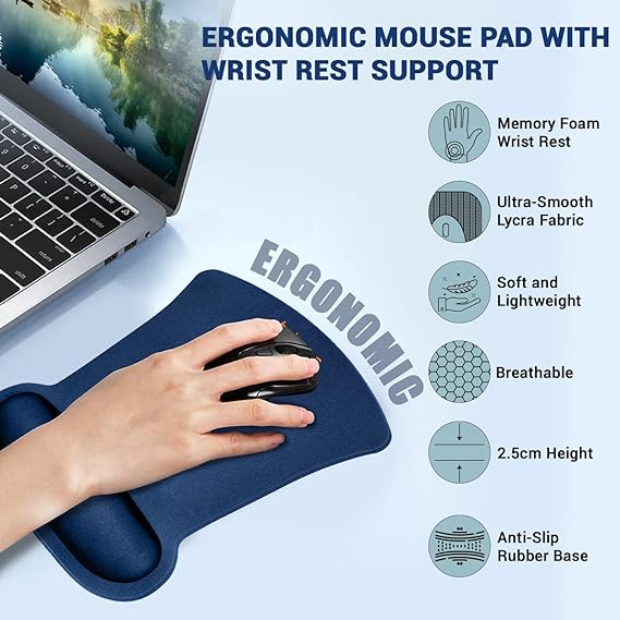Tukzer Gel Memory Foam Cushion Mousepad with Wrist Support