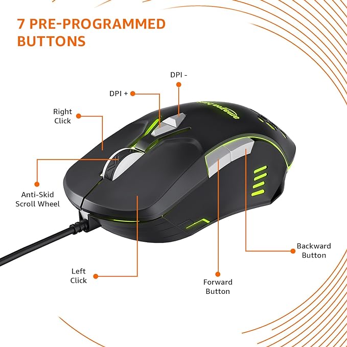 Amazon Basics Wired Gaming Mouse with RGB