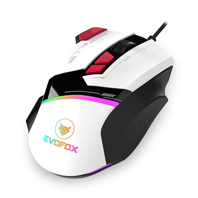 Amkette DPI 200-12800 EvoFox Blaze Programmable Gaming Mouse with 1000Hz Polling Rate Gaming Grade Sensitive