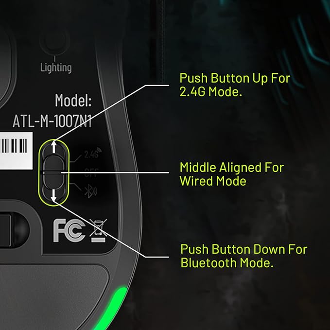 Archer Tech Lab Recurve 600 1000 DPI Wireless Gaming Mouse