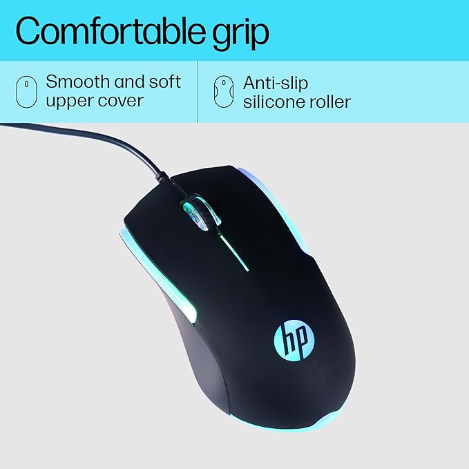 HP M160  1000 DPI Wired Gaming Optical Mouse with LED Backlight