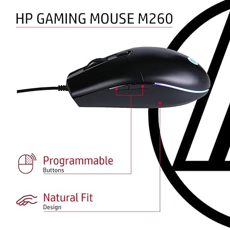 HP M260 6400 DPI RGB Backlighting Wired Gaming Mouse