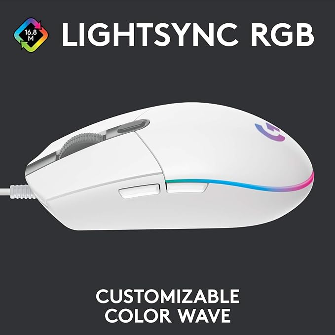 Logitech G102 8000 DPI Gaming Wired Mouse with Customizable RGB Lighting