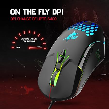 Redgear A-15 6400 DPI Wired Gaming Mouse with RGB