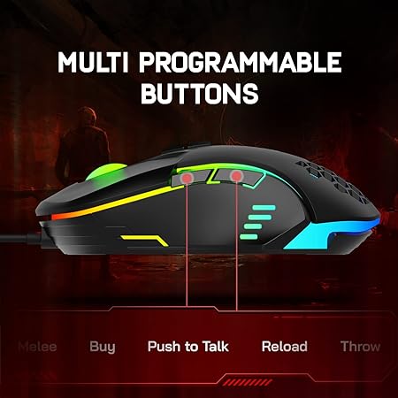 Redgear A-15 6400 DPI Wired Gaming Mouse with RGB