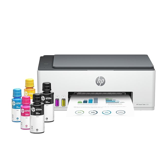 HP Smart Tank 520 All-in-one Colour Printer with 1 Extra Black Ink Bottle