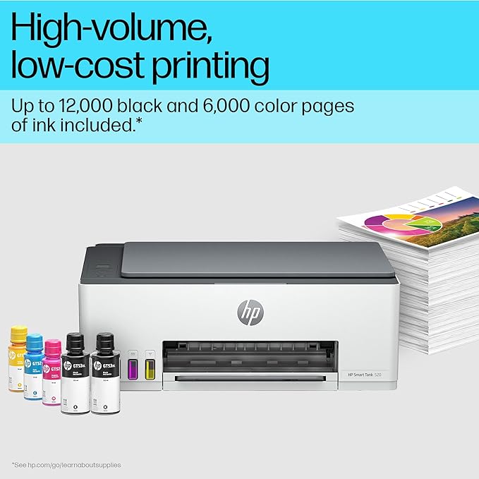HP Smart Tank 520 All-in-one Colour Printer with 1 Extra Black Ink Bottle