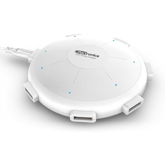Portronics Por 343 Ufo Usb Home Charger 6 Ports 8A Charging Station For Smartphones And Tablets | White