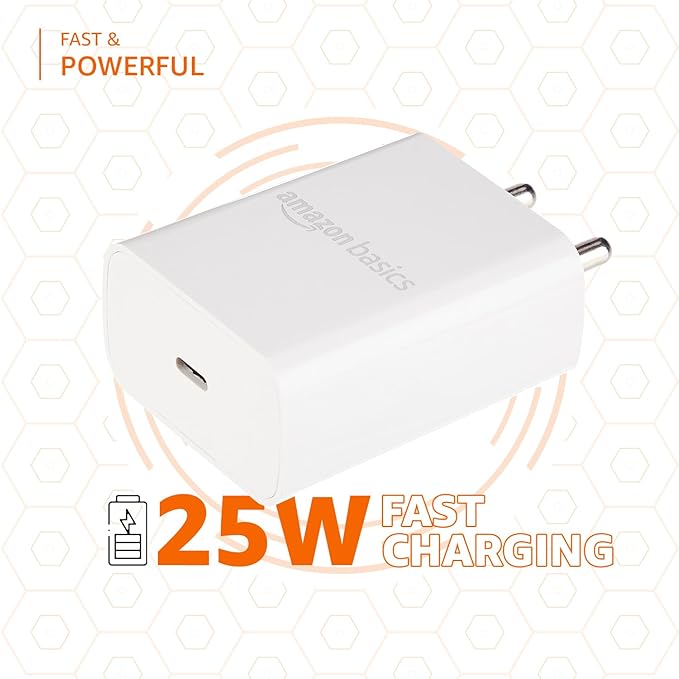 Amazon Basics 25W Type-C Fast Charging Adapter Without Cable