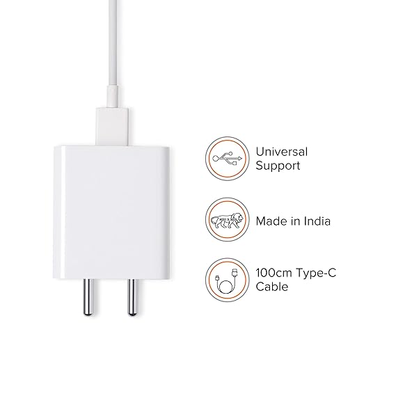 Mi 33W SonicCharge 2.0 USB Charger Adapter with USB to Type-C Cable Included