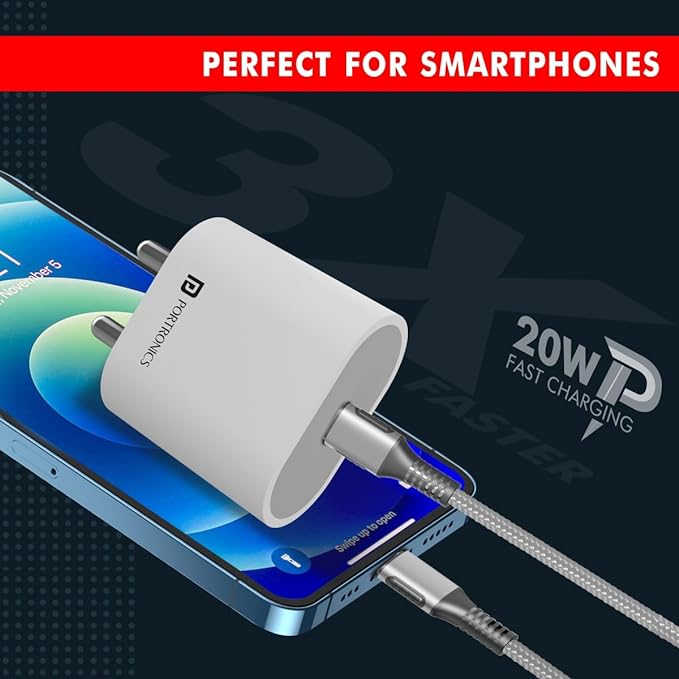 Portronics Adapto 20 Type C 20w Charger for Android