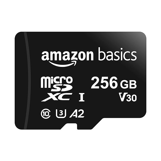 Amazon Basics 256Gb Microsdxc Memory Card with Full Size Adapter