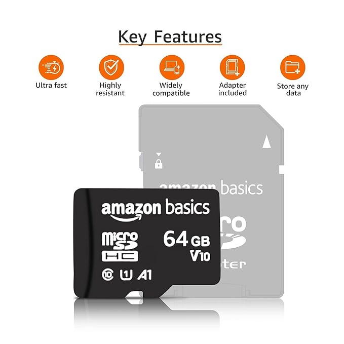 Amazon Basics 64 GB Micro SD Card with Adapter