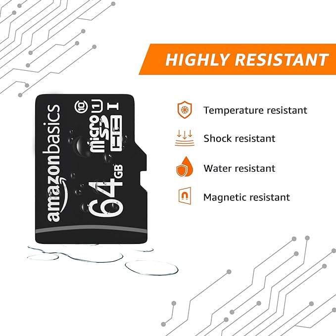 Amazon Basics Ultra Fast 64GB Micro SD Card with Adapter