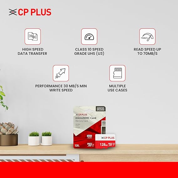 CP PLUS 128GB microSDXC Memory Card Grade UHS-3 Class 10
