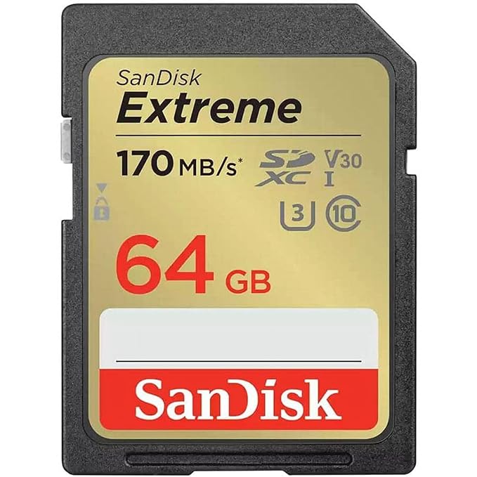 SanDisk Extreme SD UHS 64GB Card for 4K Video for DSLR and Mirrorless Cameras