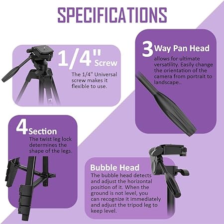 Syvo S-510 PRO 55 Inch Aluminium Tripod