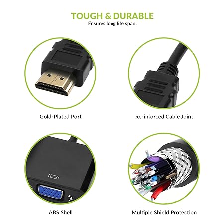 Tizum HDMI to VGdapter/Connector/Converter Cable 1080P (Male to Female)