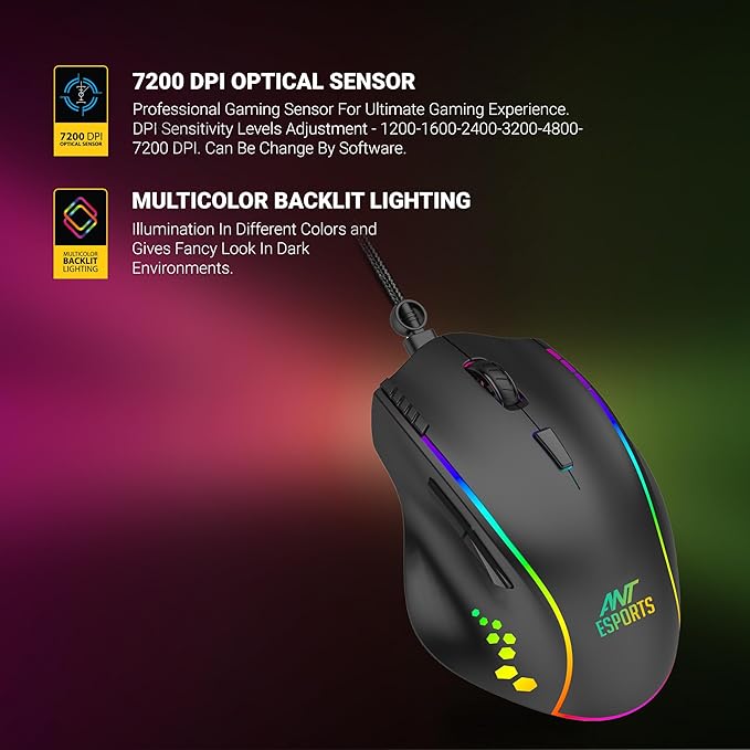Ant Esports GM600 RGB Wired Programable Gaming Mouse