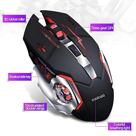 COOLCOLD Rechargeable Wireless Gaming Mouse