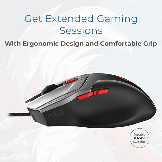 EvoFox Shade Gaming Mouse with 7 Rainbow Color Lighting