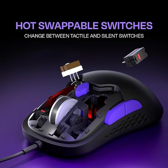 Kreo Chimera RGB USB Wired Gaming Mouse with Hot-swappable Switches