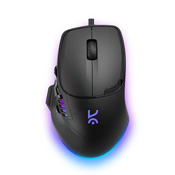 Kreo Hawk Gaming Mouse with Programmable Buttons & RGB Lighting Top Pixart Sensor