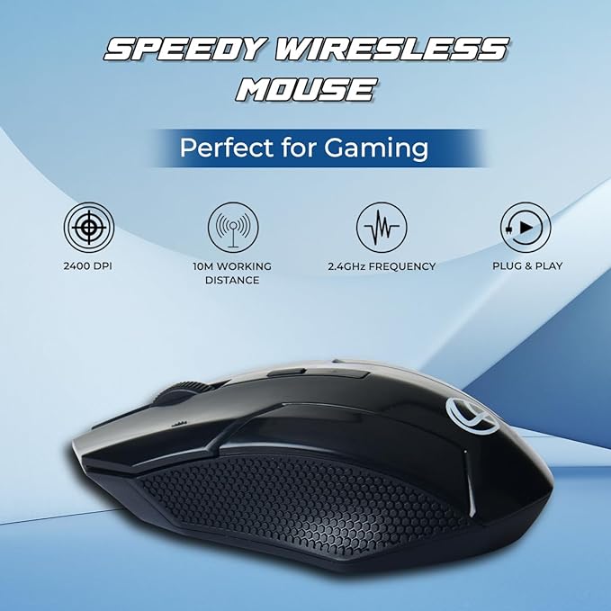 Lapcare Speedy Wireless Gaming Mouse Upto 2400 DPI Sensor 10m Working Distance