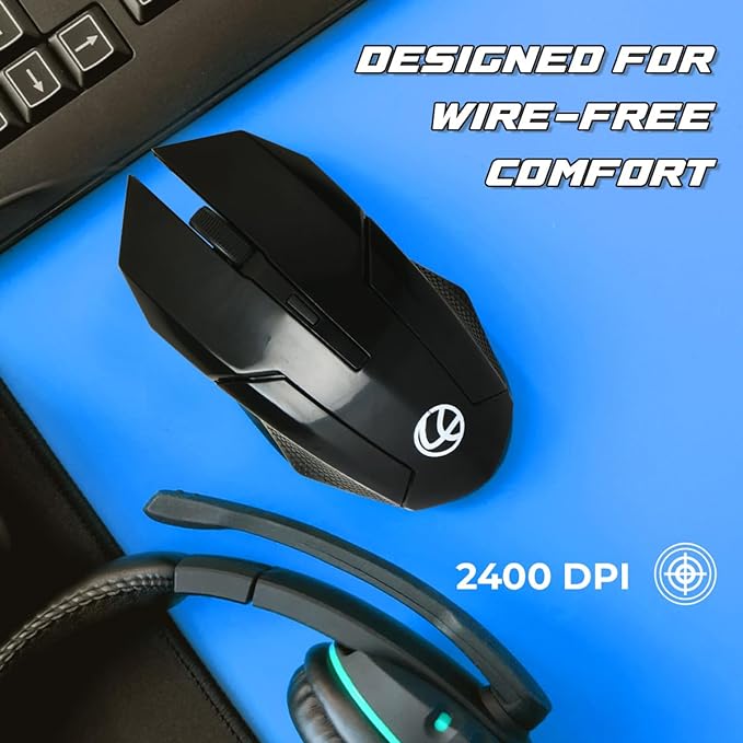 Lapcare Speedy Wireless Gaming Mouse Upto 2400 DPI Sensor 10m Working Distance