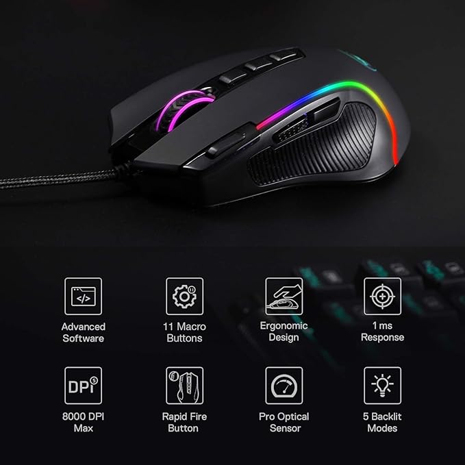 Redragon M612 Predator RGB Wired Optical Gaming Mouse