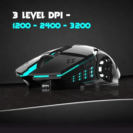 RPM Euro Games USB Wireless Gaming Mouse RGB Lights Rubber Coated Mice